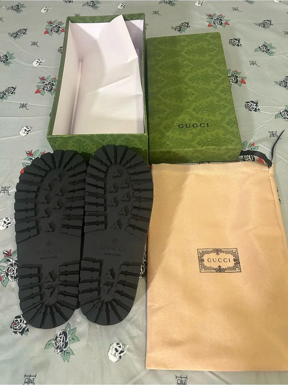 Gucci Slides with Box and Dust Bag